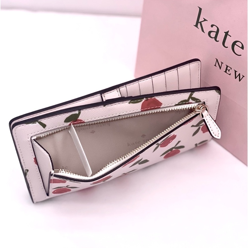 Kate Spade Rose Dana Large Slim Bifold Wallet - Picture 5 of 11